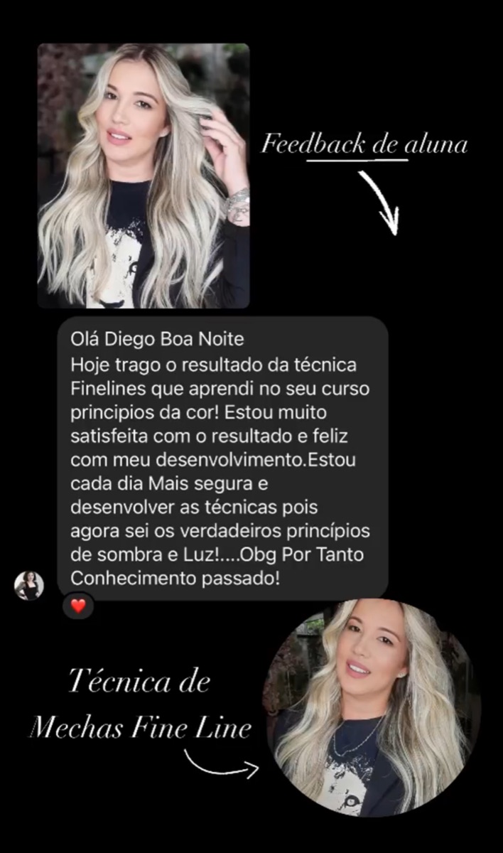 Depoimento de aluna sobre os princípios da cor, sombra e luz