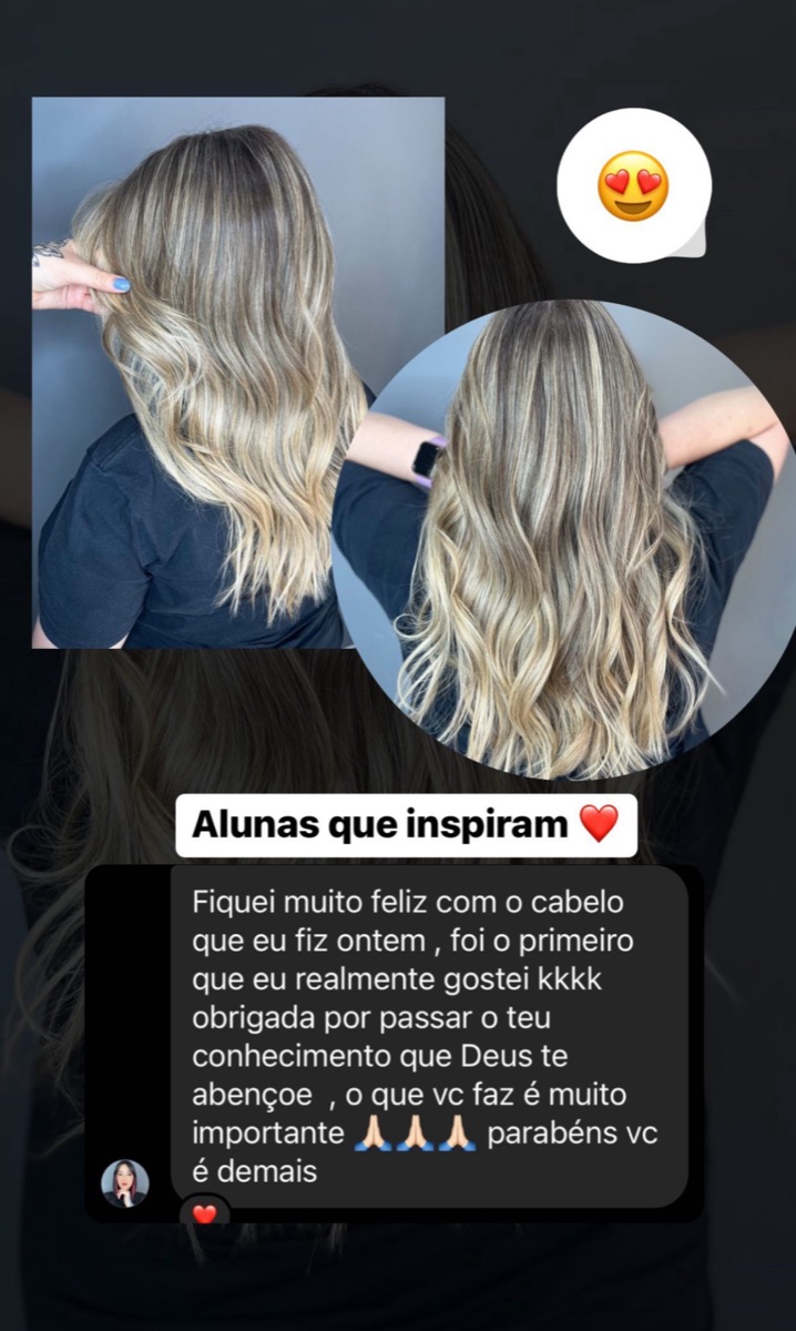 Depoimento de aluna sobre o resultado das mechas